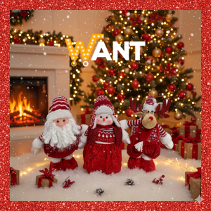 ADORNO NAVIDEÑO ESTIRABLE ROJO 30-60CM