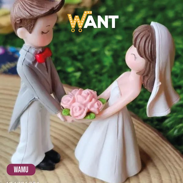 PAREJA DE NOVIOS CON FLORES VESTIDO BLANCO