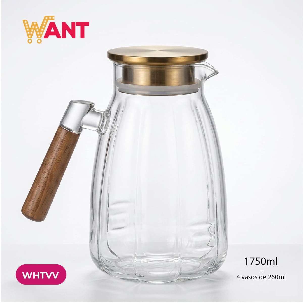 SET DE TETERA DE VIDRIO Y 4 VASOS - Imagen 4